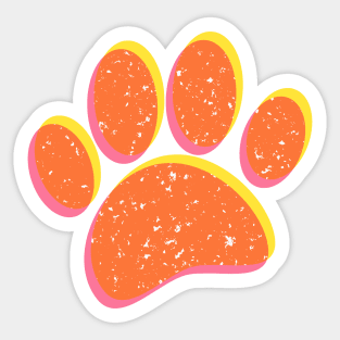 Dog Lover Retro Dog Paw Print Sticker